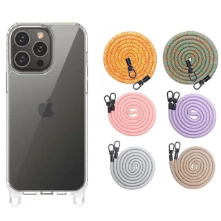 Прозорий силіконовий чохол з ремінцем на Apple iPhone 14 Pro (6.1")