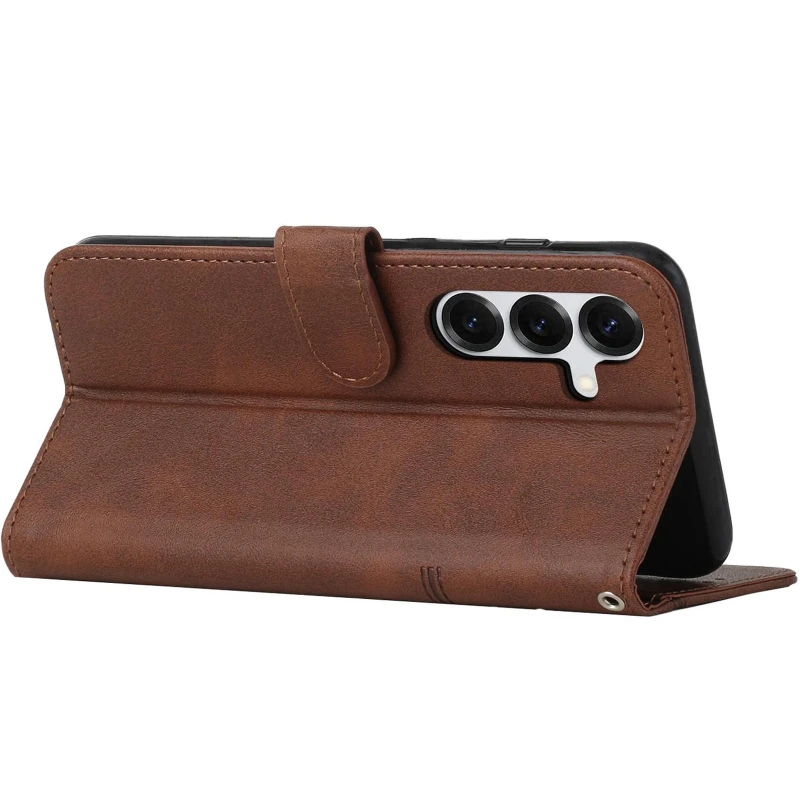 Кожаный чехол-книжка Jet Cover для Samsung Galaxy S26 – Brown. Фото 4 из 4