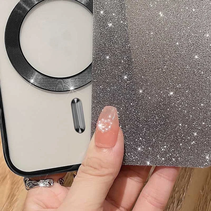 Чохол з блискітками, захисними лінзами на камеру та MagSafe на Apple iPhone 17 (6.3") – Чорний / Black. Фото 4 з 5