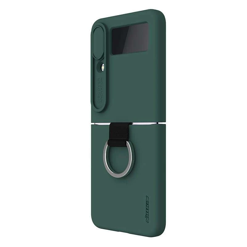 Силиконовая накладка Nillkin Camshield Silky для Samsung Galaxy Z Flip4 – Forest Green. Фото 3 из 5
