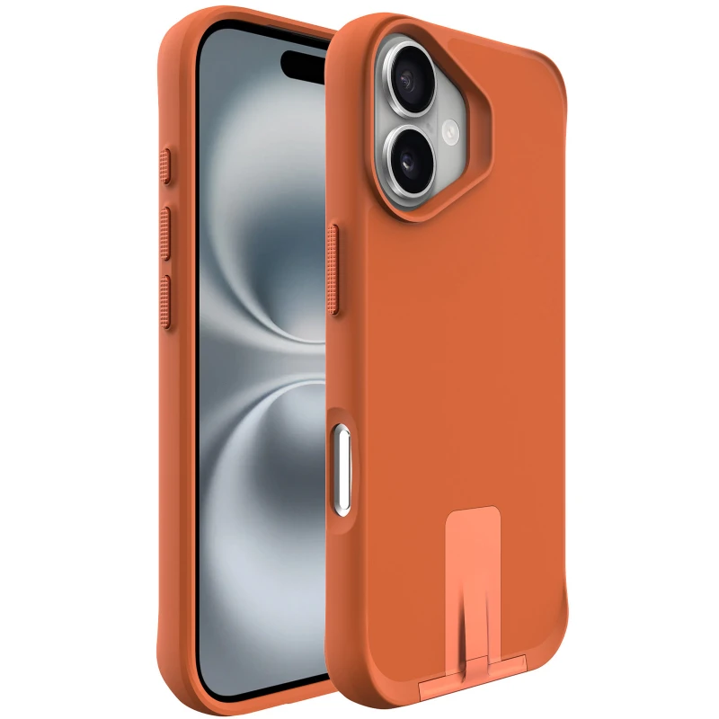 TPU+PC чохол Space Taurustar Magsafe with kickstand для Apple iPhone 17 (6.3") – Orange. Фото 1 з 7