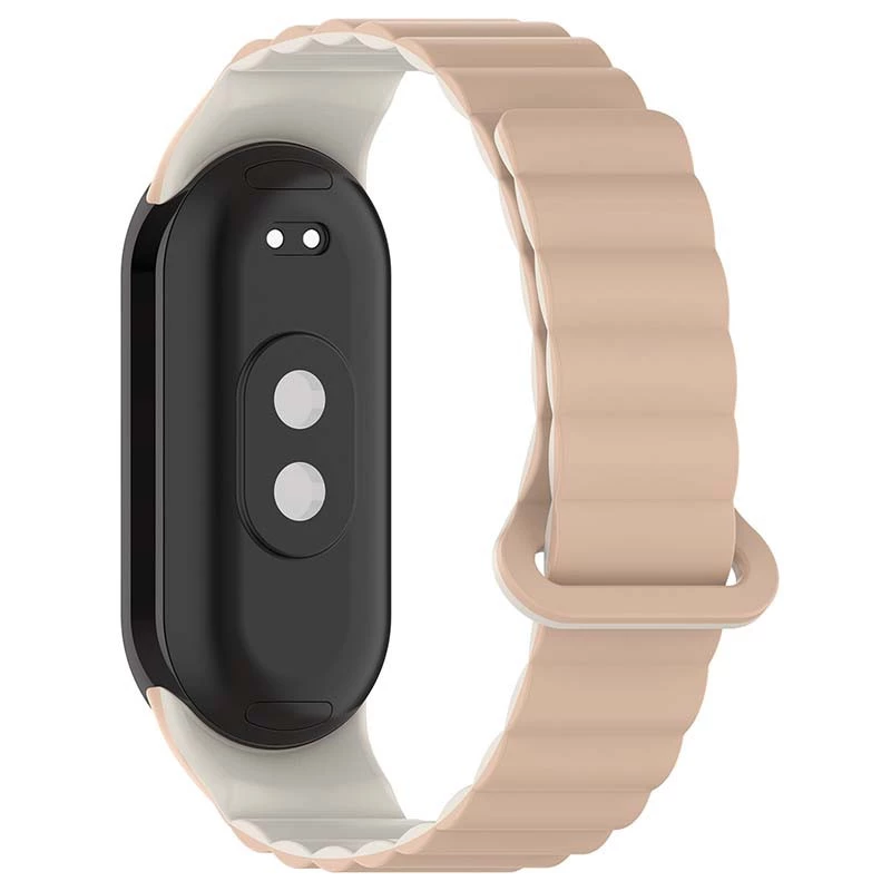 Ремінець Dual-color Magnetic для Xiaomi Mi Band 9/8 – Beige / White. Фото 4 з 8