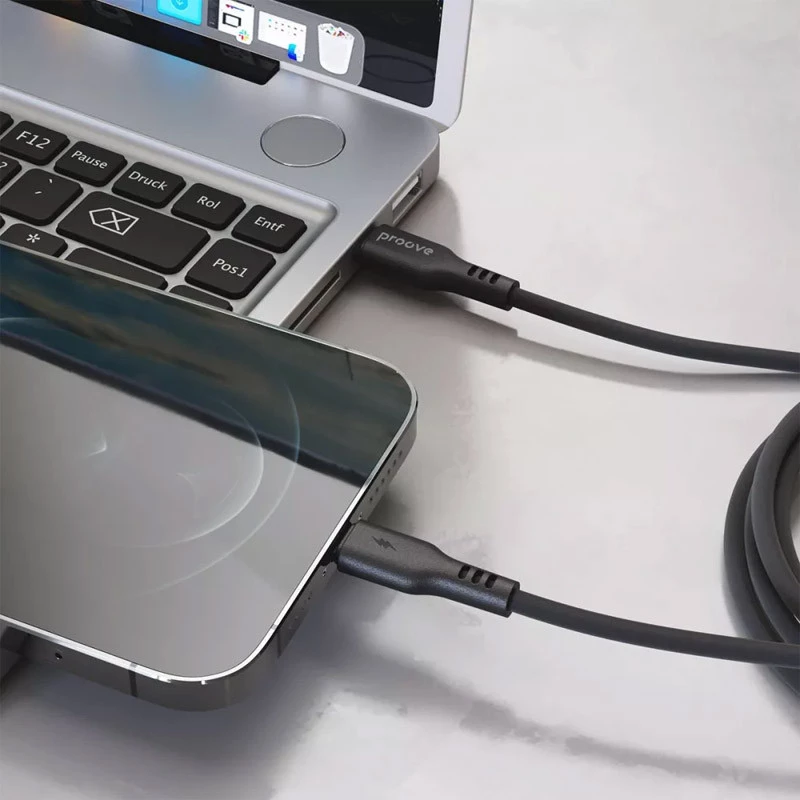 Дата кабель Proove Rebirth Type-C to Lightning 3A (1m) – Black. Фото 2 з 3