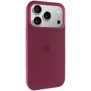 Чехол Silicone Case с закрытым низом для Apple iPhone 17 Pro (6.3") — Бордовый / Maroon
