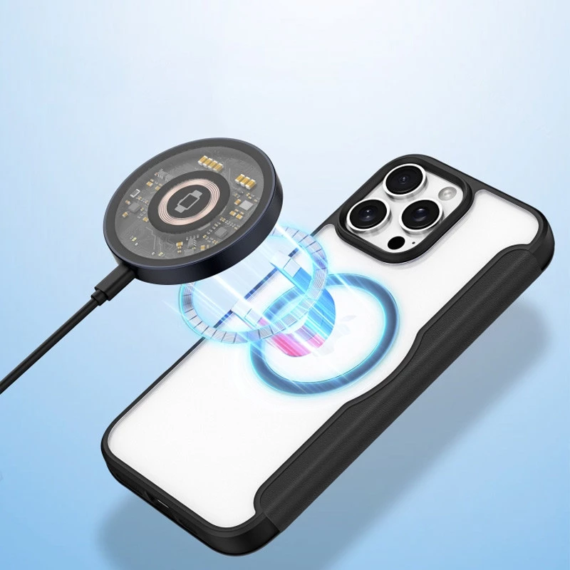 Чохол книжка Dux Ducis з MagSafe на Apple iPhone 16 Pro – Black. Фото 9 з 15