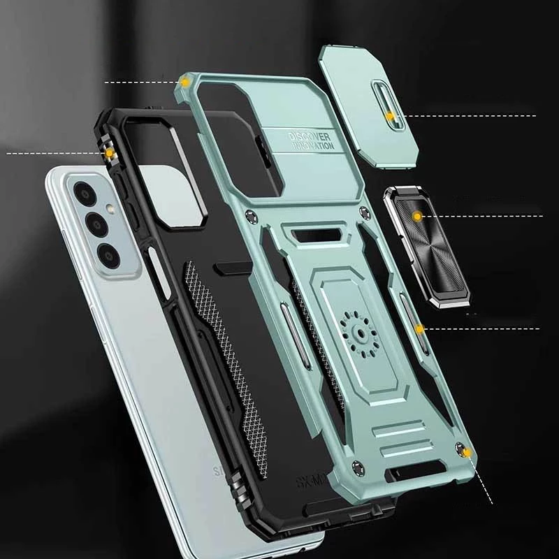 Ударостійкий чохол Square Ring зi шторкою на камеру на Samsung Galaxy A25 5G – Зелений / Light Green. Фото 10 з 11