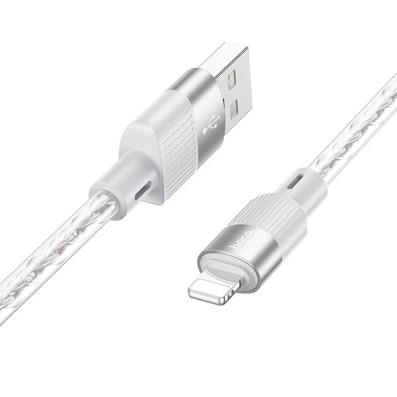 Дата кабель Hoco X99 Crystal Junction USB to Lightning (1.2m) – Gray. Фото 2 з 5