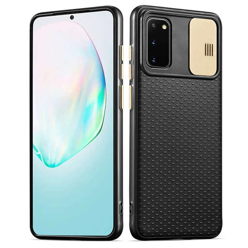 

Силіконовий чохол зі шторкою для камери на Samsung Galaxy S20 (Чорний / Золотий)