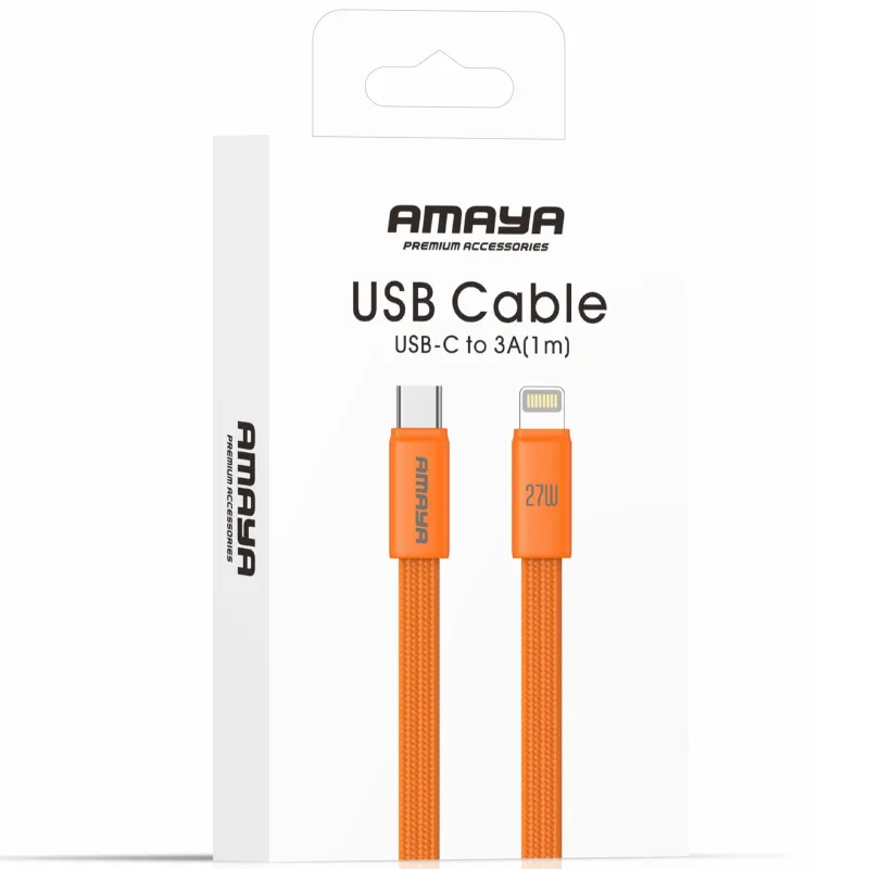 Дата кабель Amaya 317CL Type-C to Lightning 27W (1.2m) – Orange. Фото 4 з 7