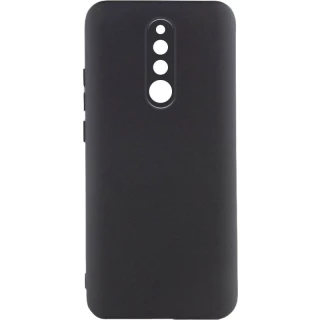 Цветной силиконовый чехол GETMAN с закрытой камерой на Xiaomi Redmi 8 — Черный / Black