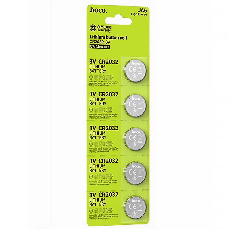 Батарейки Hoco JA6 (CR2032) Button 5 pcs – silver. Фото 4 з 4