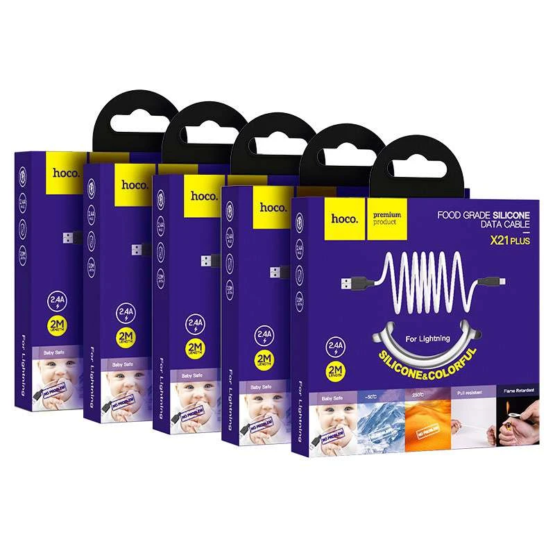 Дата кабель Hoco X21 Plus Silicone Lightning Cable (2m) фото 2 з 2