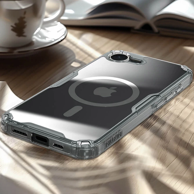 TPU чохол Nillkin Nature Pro з MagSafe на Apple iPhone 17e (6.1") – Безбарвний (прозорий). Фото 7 з 7