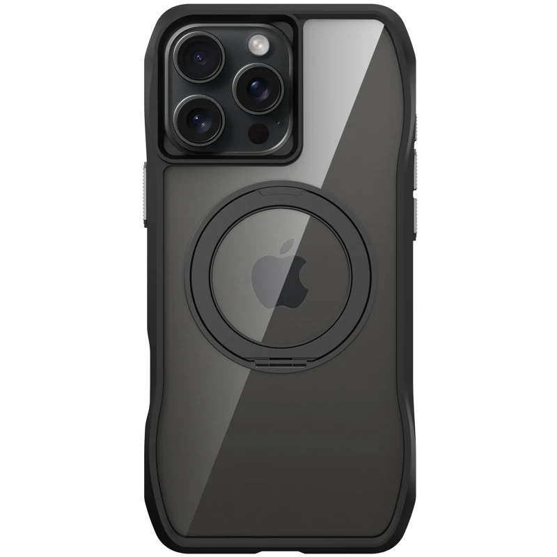 TPU+PC чехол Space Octagon MagSafe with aluminium ring для Apple iPhone 16 Pro – Black. Фото 3 из 6