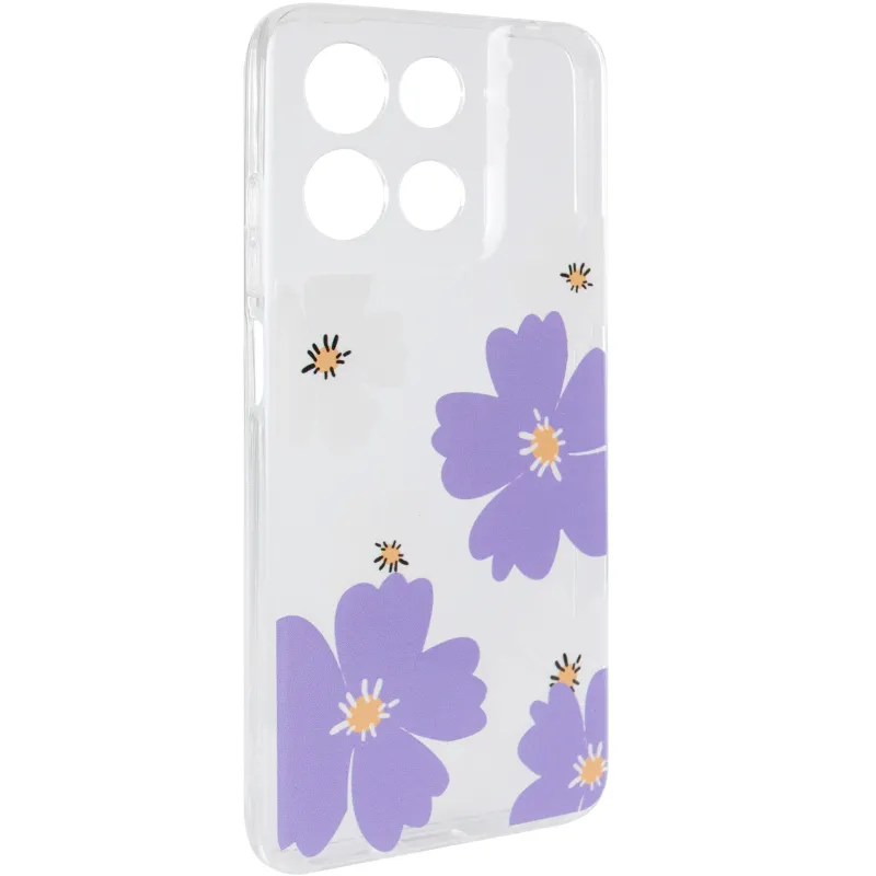 Чохол TPU Clear Joy для Motorola Moto G17 Power – Pastel Daisies. Фото 1 з 6