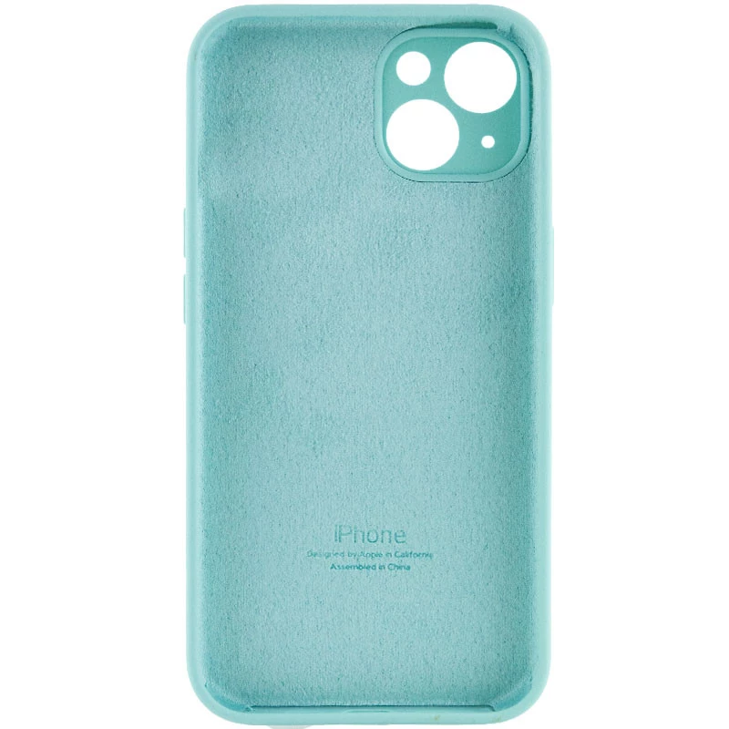 Чехол Silicone Case с защитой камеры для Apple iPhone 15 (6.1") – Бирюзовый / Marine Green. Фото 2 из 4