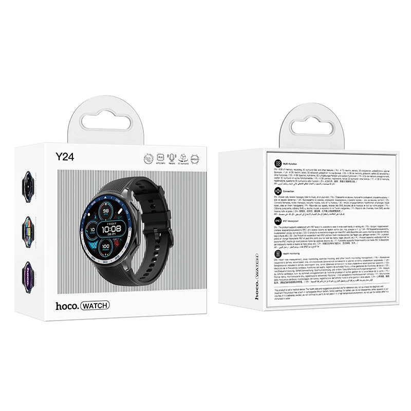 Смарт-годинник Hoco Smart Watch Y24 AMOLED Smart sports watch (call version) – Black. Фото 5 з 5