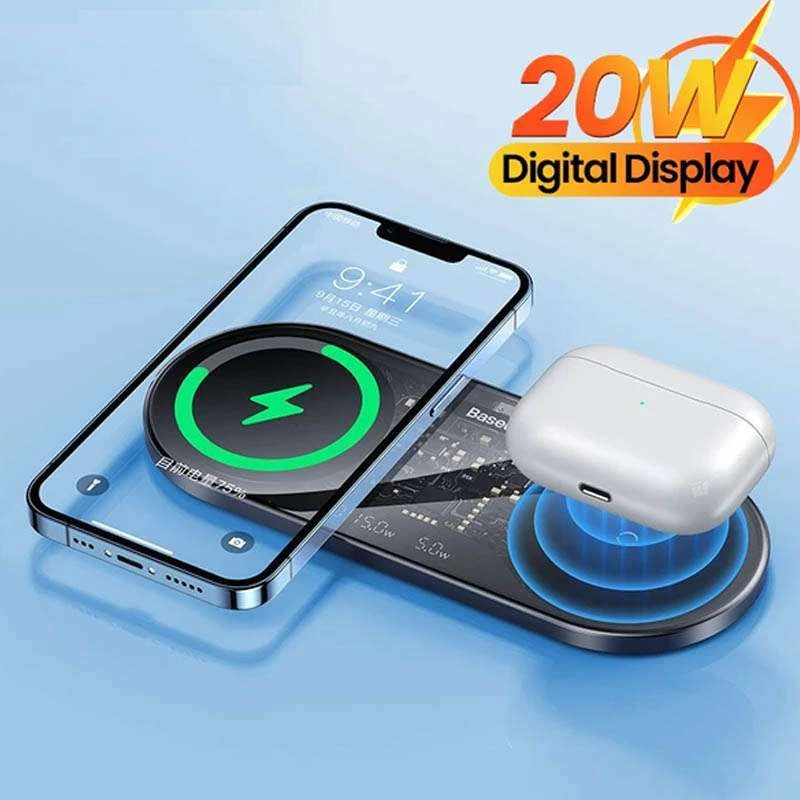 БЗУ Baseus Digital LED Display 2in1 20W Universal version (WXSX010101) – Black. Фото 7 з 8