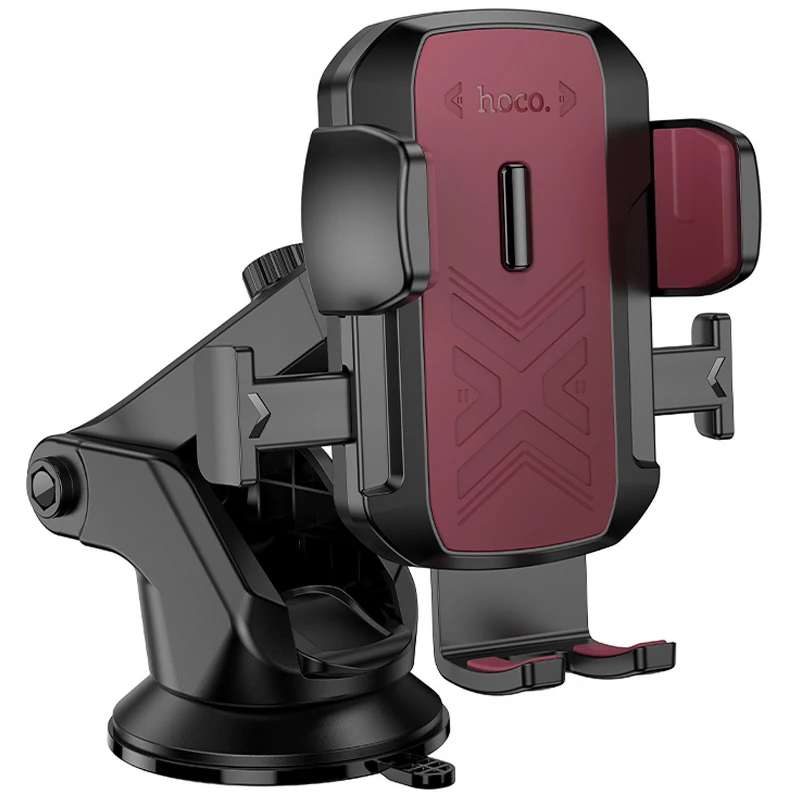 Автотримач Hoco H65 Gamble one-button (center console) – Black / Red. Фото 2 з 4