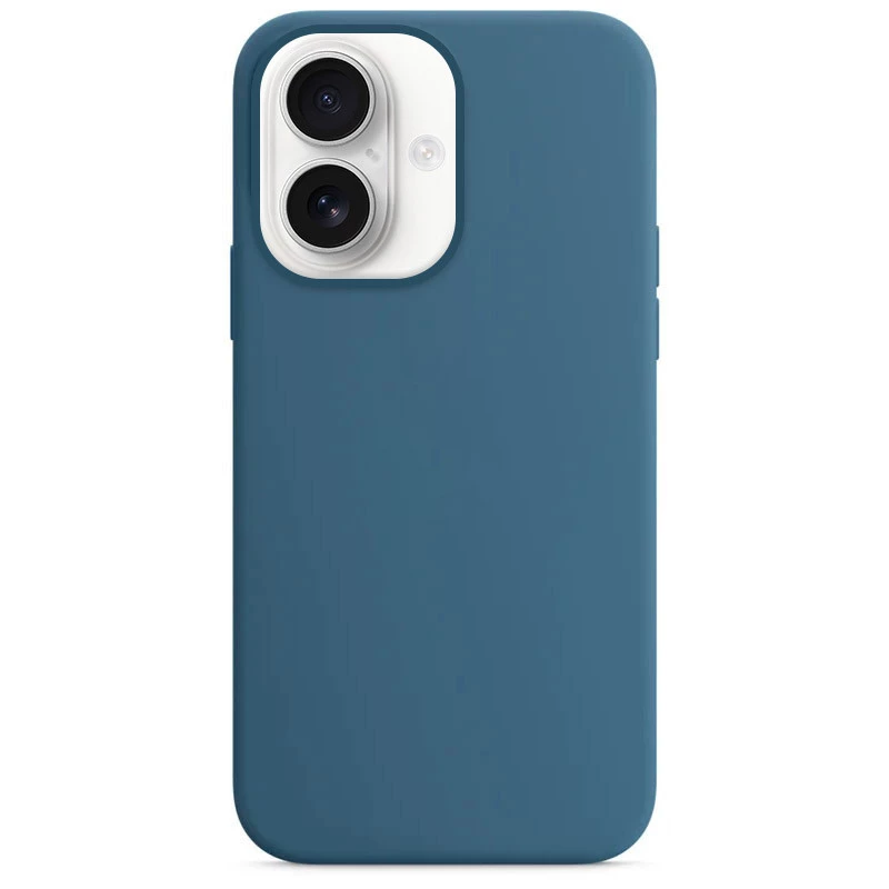 Чохол з закритим низом Silicone Case на Apple iPhone 16 – Синій / Blue Jay. Фото 2 з 2