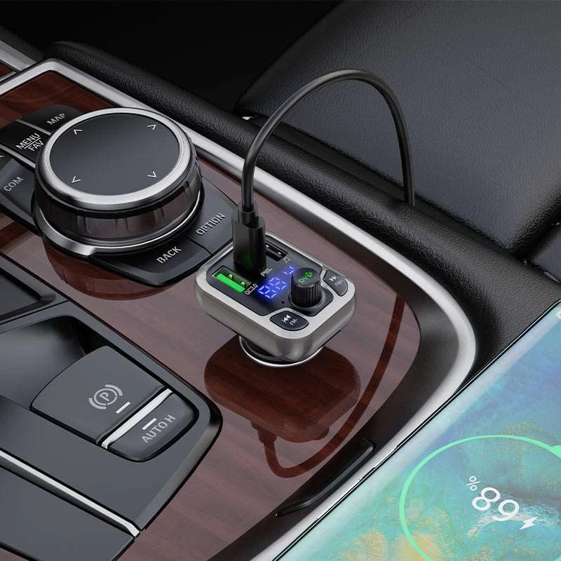 АЗП FM-модулятор Borofone BC38 Flash Energy PD20W+QC3.0 – Чорний. Фото 4 з 8