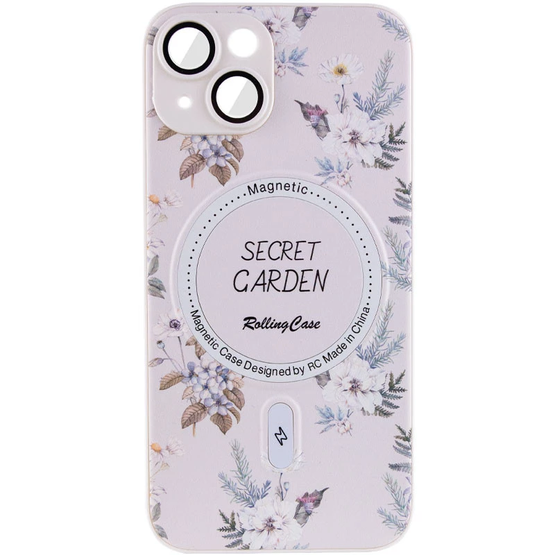 

TPU+PC чехол Secret Garden с MagSafe для Apple iPhone 15 (6.1") (White)