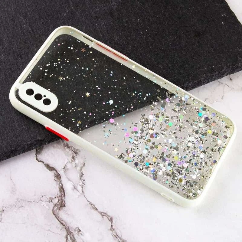 Чехол с блестками и защитой камеры для Apple iPhone XS Max (6.5") – Белый. Фото 2 из 3