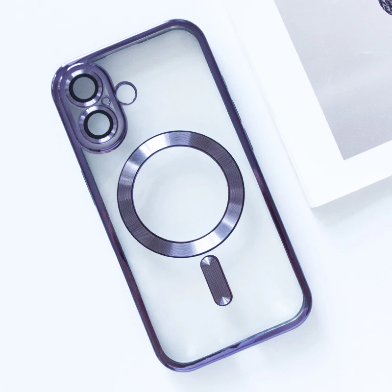 Хромовий TPU чохол з MagSafe на Apple iPhone 16 – Purple. Фото 5 з 9