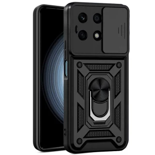 Ударопрочный чехол Serge Ring с защитой камеры для Xiaomi 14 Pro — Черный