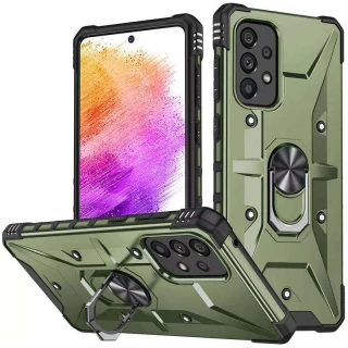 Ударостійкий чохол Pathfinder з кільцем на Xiaomi Redmi 10C — Зелений / Army Green