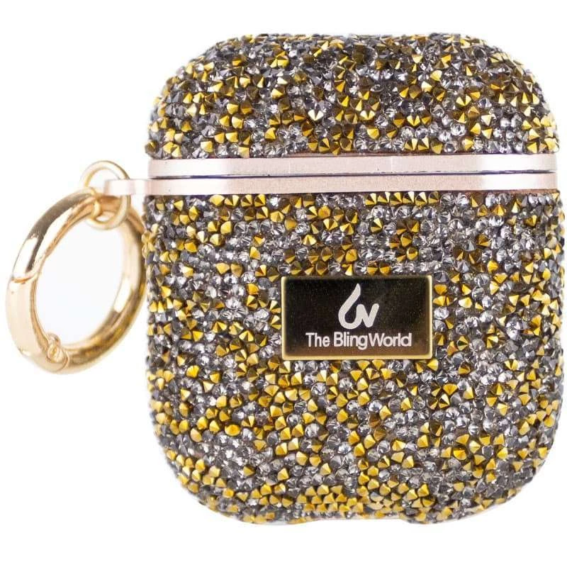 TPU чохол Bling World Rock Diamond для навушників AirPods 1/2 – Золотий. Фото 2 з 9