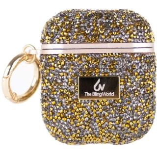 TPU чехол Bling World Rock Diamond для наушников AirPods 1/2 — Золотой
