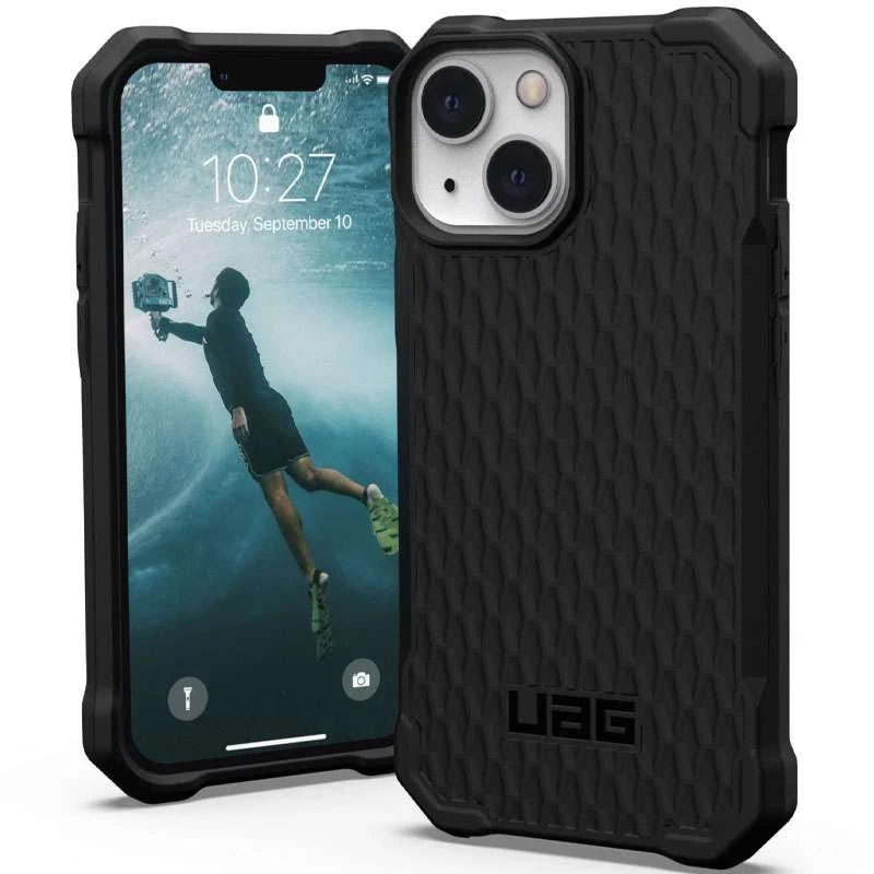 

Силиконовый чехол UAG ESSENTIAL с усиленной защитой углов для Apple iPhone 13 (6.1") (Черный), Чорний