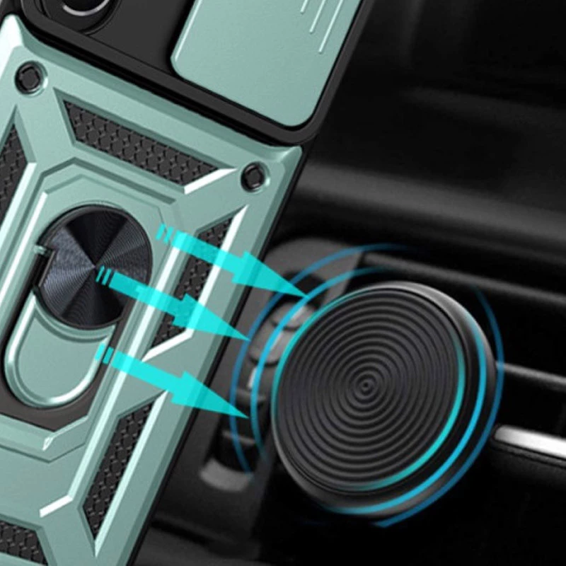 Ударопрочный чехол Serge Ring с защитой камеры для Xiaomi 14 – Зеленый. Фото 3 из 4