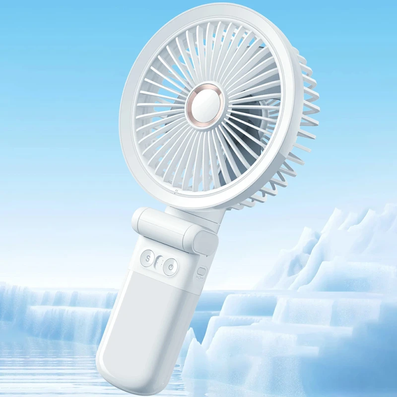 Портативний вентилятор GF12 з затискачем+LED 5400mAh – White. Фото 6 з 6