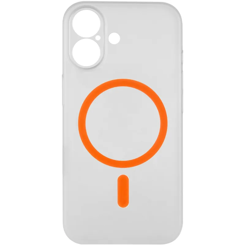 Чехол PC Slim Matte with MagSafe (camera button) для Apple iPhone 16 – Orange. Фото 4 из 7