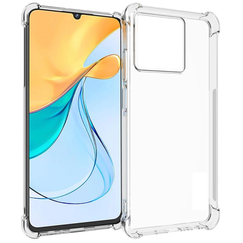 Ультратонкий силіконовий чохол GETMAN з критими бортами на ZTE Blade V50 Vita – Безбарвний (прозорий). Фото 2 з 5