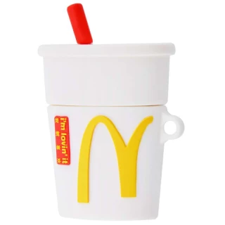 Силиконовый футляр Logo series для наушников AirPods 1/2 + карабин фото 1 из 3