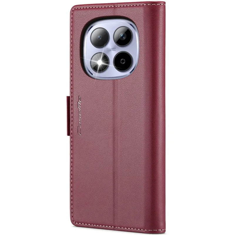 Шкіряний чохол-книжка CaseMe Nappa leather для Xiaomi Redmi Note 15 Pro 4G – Red. Фото 5 з 10
