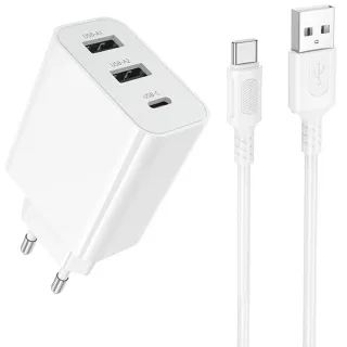 МЗП Borofone BA105A Stellar 15W (2USB-A/1C) + кабель USB to Type-C фото 1 з 1