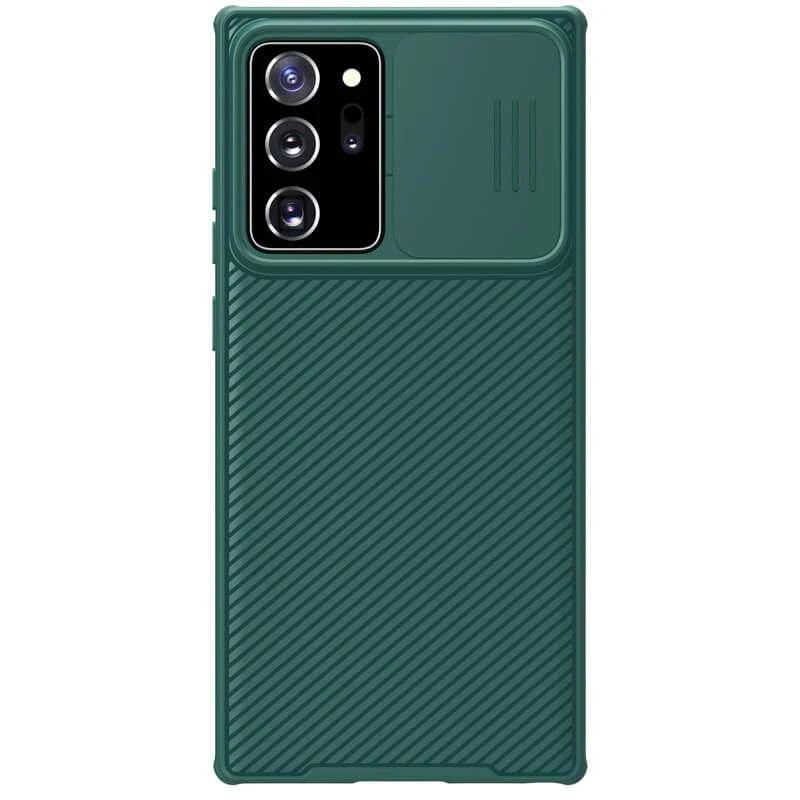 

Карбоновая накладка Nillkin со шторкой для камеры для Samsung Galaxy Note 20 Ultra (Зеленый / Dark Green), Зелений / dark green