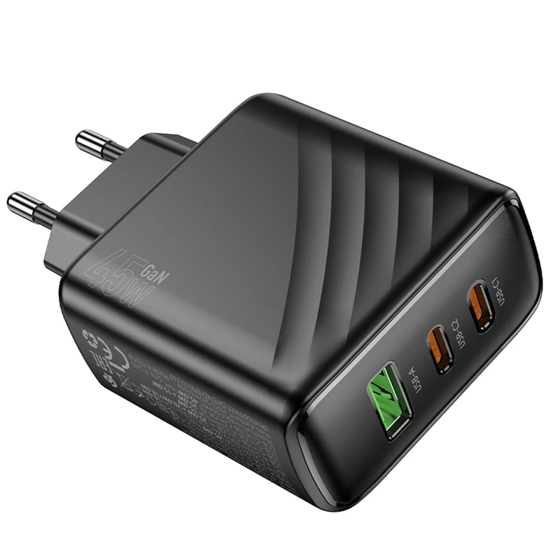 МЗП Hoco CS26A Article PD45W (1USB-A/2C) – Black. Фото 4 з 7