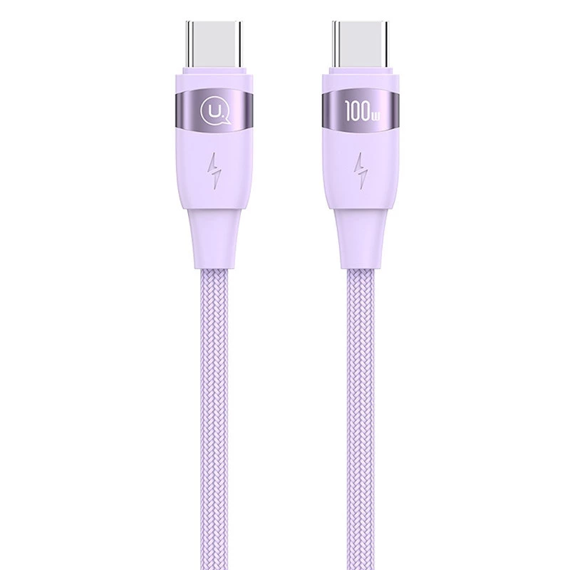Дата кабель Usams US-SJ633 U85 Type-C to Type-C 100W (2m) – Purple. Фото 1 з 2