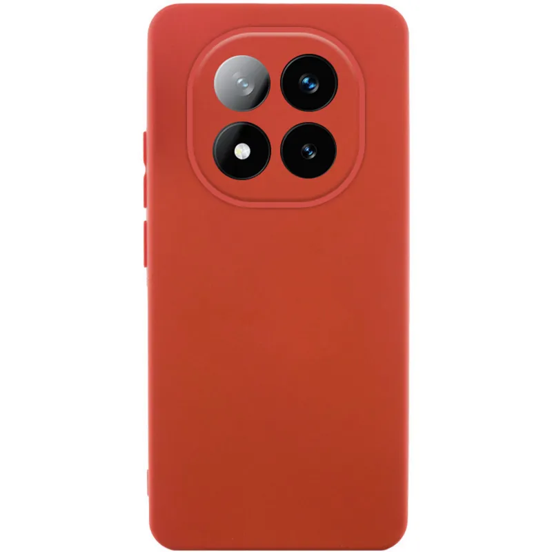 Цветной силиконовый чехол GETMAN с закрытой камерой на Xiaomi Redmi Note 14 Pro 4G – Красный / Dark Red. Фото 1 из 2