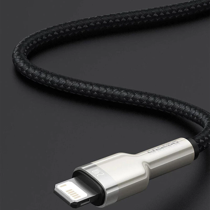 Дата кабель Baseus Cafule Series Metal USB to Lightning 2.4A (2m) (CALJK-B0) – Black. Фото 3 з 6