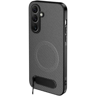 TPU+PC чохол Carbon Kickstand Magnetic Case для Samsung Galaxy A57 5G — Grey