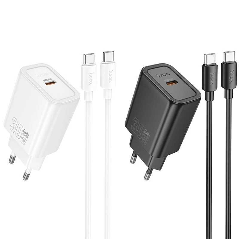 МЗП Hoco N62 Gentle PD30W (1USB-C) + кабель Type-C to Type-C фото 1 з 1
