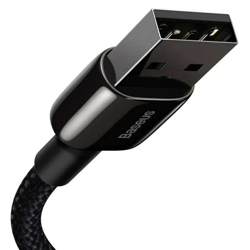Дата кабель Baseus Tungsten Gold USB to Lightning Cable 2.4A (2m) (CALWJ-A0) – Black. Фото 5 з 6