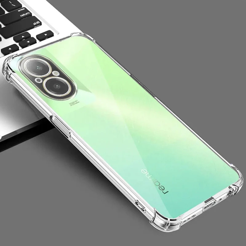 Ультратонкий силіконовий чохол GETMAN з критими бортами та камерою для Realme C67 4G – Безбарвний (прозорий). Фото 5 з 8