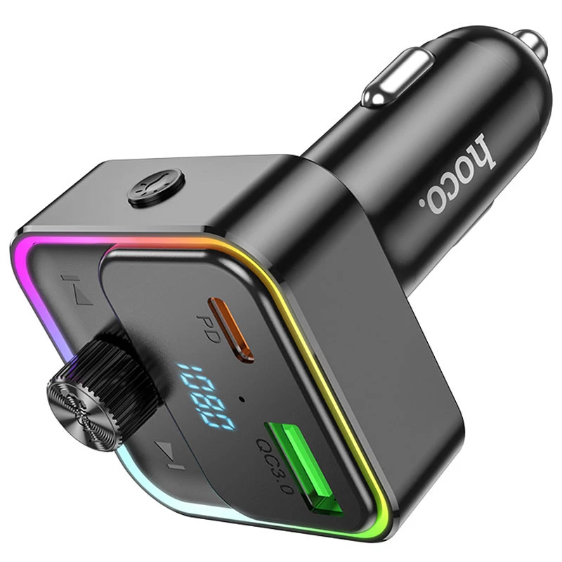 АЗУ FM модулятор Hoco E81 Fantasy PD30W+QC3.0 – Black. Фото 4 из 8